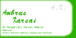 ambrus karsai business card